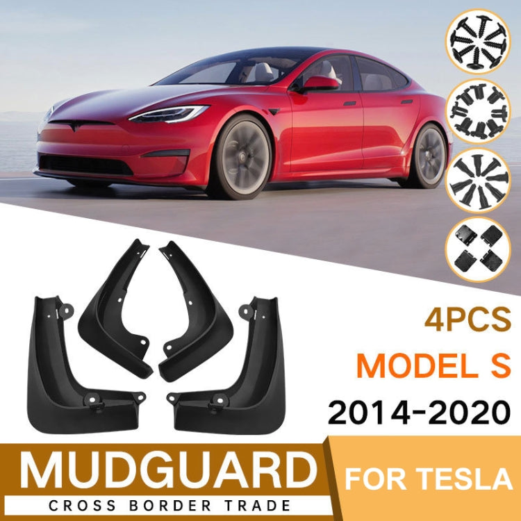 For TESLA MODEL S 2014-2020 4pcs/Set Car Auto Soft Plastic Splash Flaps Fender Guard - Mudguards by PMC TechLife | Online Shopping South Africa | PMC TechLife | Buy Now Pay Later Mobicred