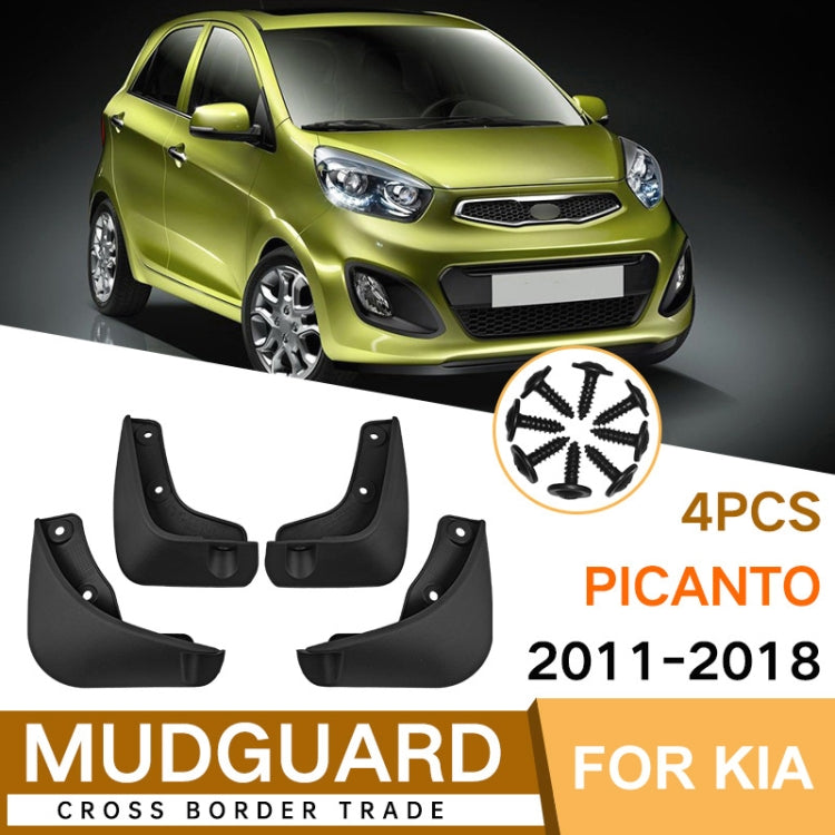 For KIA Picanto 2011-2018 4pcs/Set Car Auto Soft Plastic Splash Flaps Fender Guard - Mudguards by PMC TechLife | Online Shopping South Africa | PMC TechLife | Buy Now Pay Later Mobicred
