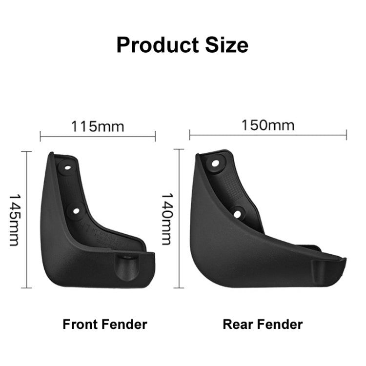 For KIA Picanto 2011-2018 4pcs/Set Car Auto Soft Plastic Splash Flaps Fender Guard - Mudguards by PMC TechLife | Online Shopping South Africa | PMC TechLife | Buy Now Pay Later Mobicred
