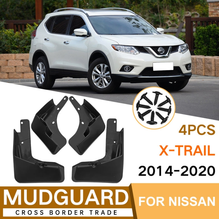 For Nissan X-TRAIL 2014-2020 4pcs/Set Car Auto Soft Plastic Splash Flaps Fender Guard - Mudguards by PMC TechLife | Online Shopping South Africa | PMC TechLife | Buy Now Pay Later Mobicred