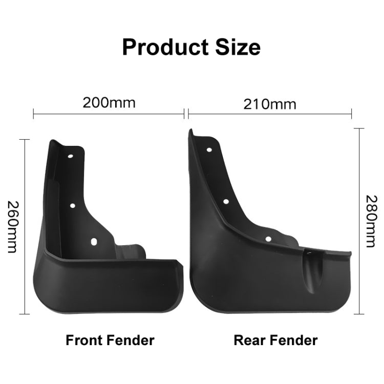 For Mitsubishi Outlander 2023 4pcs/Set Car Auto Soft Plastic Splash Flaps Fender Guard - Mudguards by PMC TechLife | Online Shopping South Africa | PMC TechLife | Buy Now Pay Later Mobicred