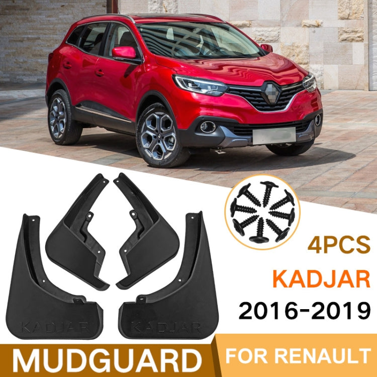 For Renault Kadjar 2016-2019 4pcs/Set Car Auto Soft Plastic Splash Flaps Fender Guard - Mudguards by PMC TechLife | Online Shopping South Africa | PMC TechLife | Buy Now Pay Later Mobicred