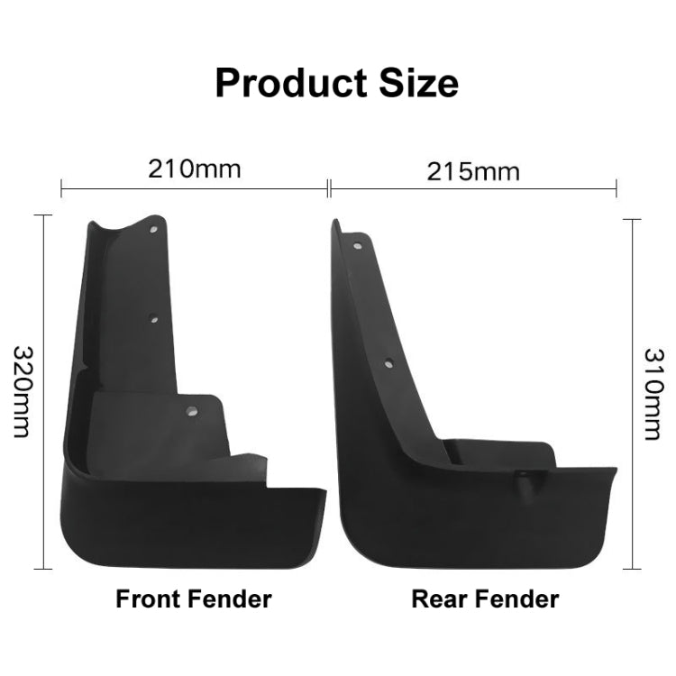 For Mitsubishi Outlander 2021 4pcs/Set Car Auto Soft Plastic Splash Flaps Fender Guard - Mudguards by PMC TechLife | Online Shopping South Africa | PMC TechLife | Buy Now Pay Later Mobicred