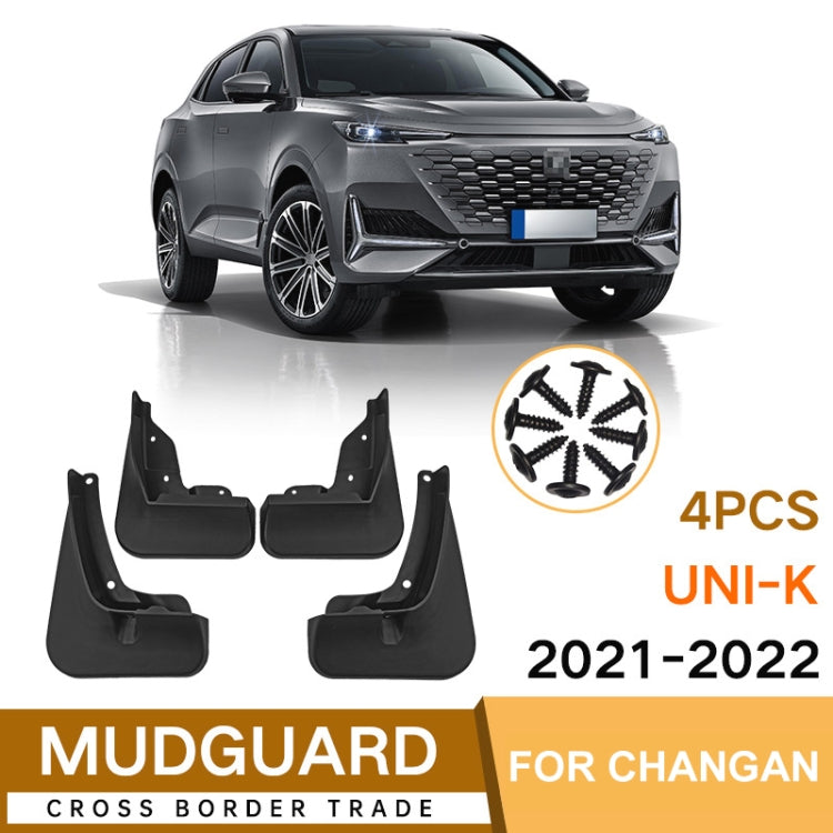 For Changan UNI-K 2021-2022 4pcs/Set Car Auto Soft Plastic Splash Flaps Fender Guard - Mudguards by PMC TechLife | Online Shopping South Africa | PMC TechLife | Buy Now Pay Later Mobicred