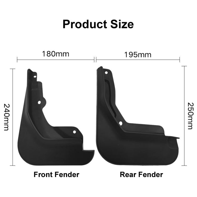 For Changan Alsvin 2018-2022 4pcs/Set Car Auto Soft Plastic Splash Flaps Fender Guard - Mudguards by PMC TechLife | Online Shopping South Africa | PMC TechLife | Buy Now Pay Later Mobicred