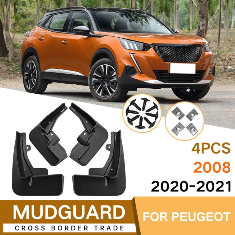 For Peugeot 2008 2020-2023 4pcs/Set Car Auto Soft Plastic Splash Flaps Fender Guard - Mudguards by PMC TechLife | Online Shopping South Africa | PMC TechLife | Buy Now Pay Later Mobicred