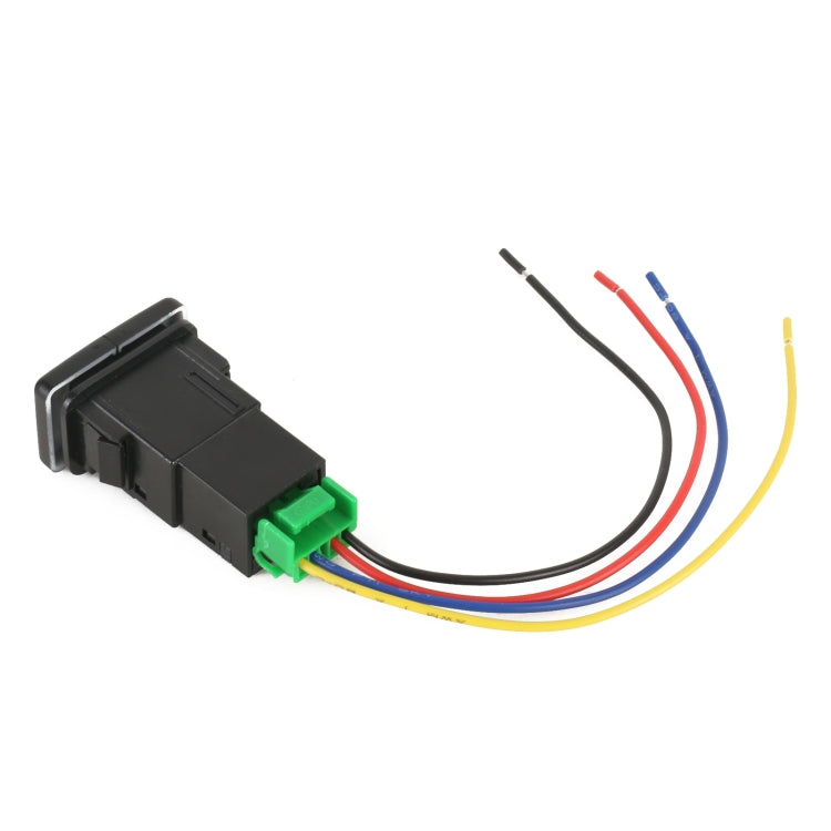 TS-202 For Toyota Blue-green Light Car Small Dual Control Switch with Lock - Car Switches by PMC TechLife | Online Shopping South Africa | PMC TechLife | Buy Now Pay Later Mobicred
