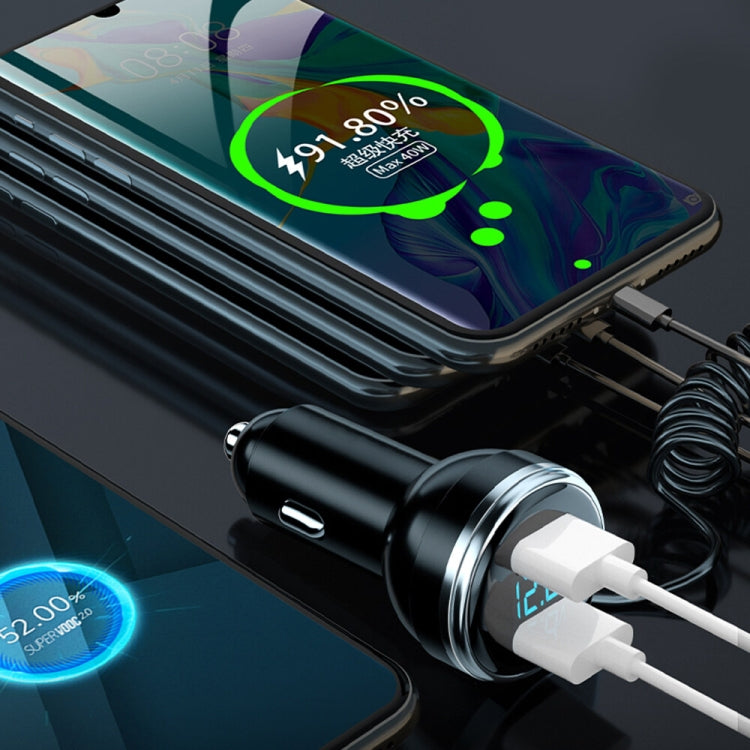 BW13 67.5W 3 in 1 Charging Cable & Dual USB Port Car Charger - Car Charger by PMC TechLife | Online Shopping South Africa | PMC TechLife | Buy Now Pay Later Mobicred