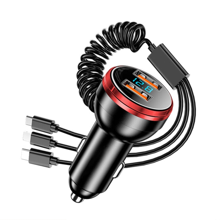 BW15 110W 3 in 1 Charging Cable & Dual USB Port Car Charger (Red) - free shipping - PMC TechLife - Order now!
