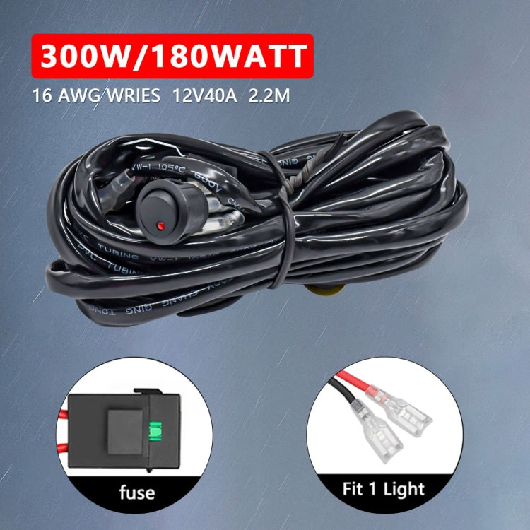 D0034 Off-road Vehicle 300W Round Waterproof Switch Light Wiring Harness - Wires by PMC TechLife | Online Shopping South Africa | PMC TechLife | Buy Now Pay Later Mobicred