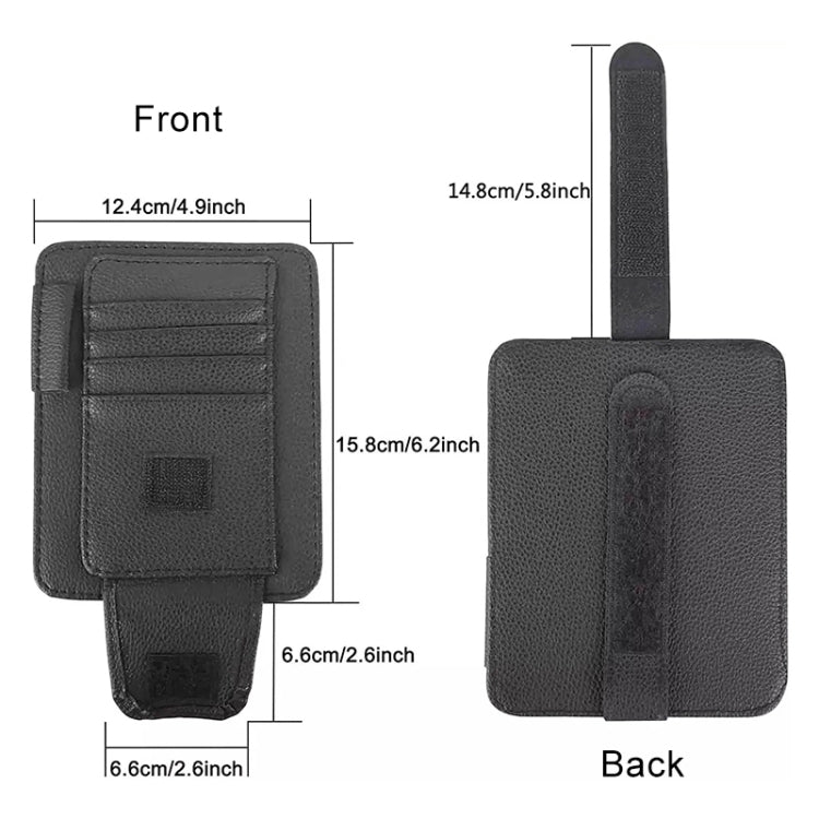 Multifunctional Car Litchi Pattern Glasses Holder Sun Visor Bill Holder (Black) - Sunglasses & Glasses Clips by PMC TechLife | Online Shopping South Africa | PMC TechLife