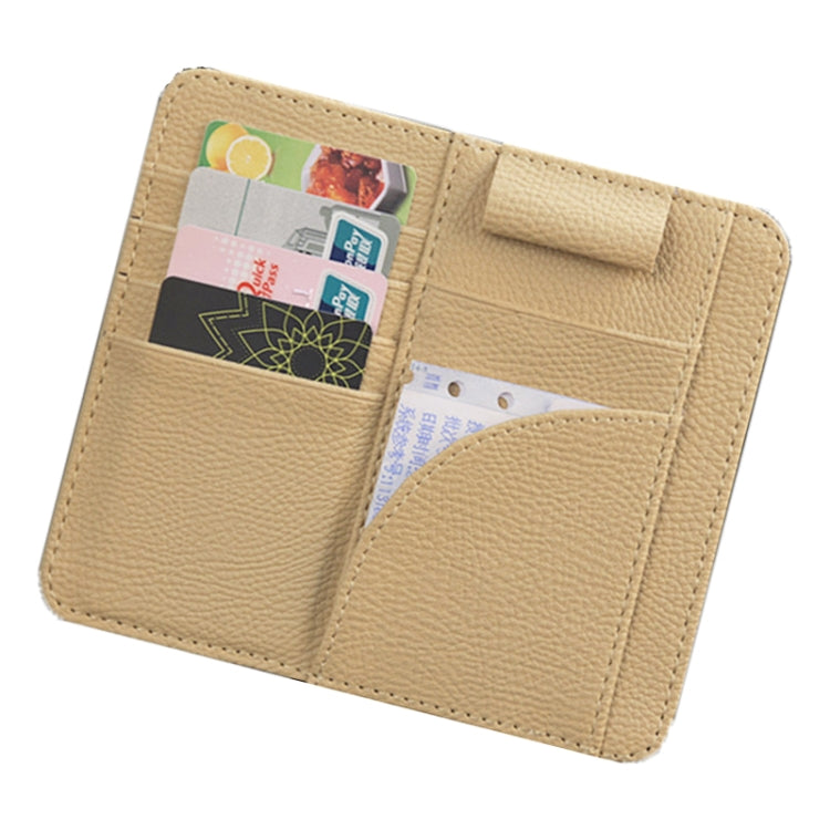 Car Multifunctional Sun Visor Card Holder Bill Storage Card Bag (Beige) - Stowing Tidying by PMC TechLife | Online Shopping South Africa | PMC TechLife | Buy Now Pay Later Mobicred