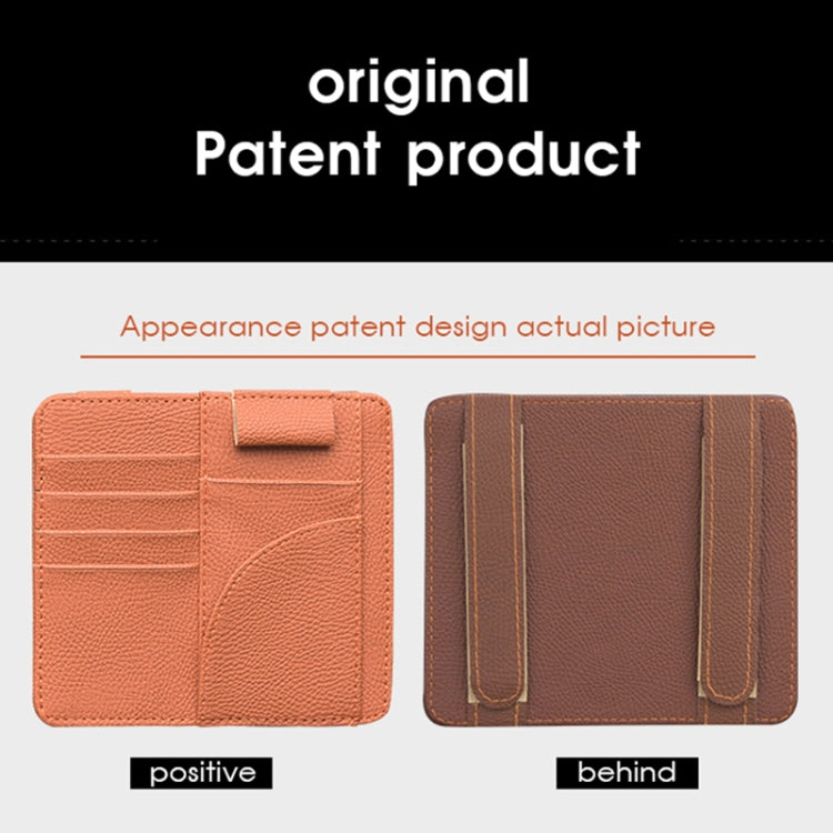 Car Multifunctional Sun Visor Card Holder Bill Storage Card Bag (Brown) - Stowing Tidying by PMC TechLife | Online Shopping South Africa | PMC TechLife | Buy Now Pay Later Mobicred