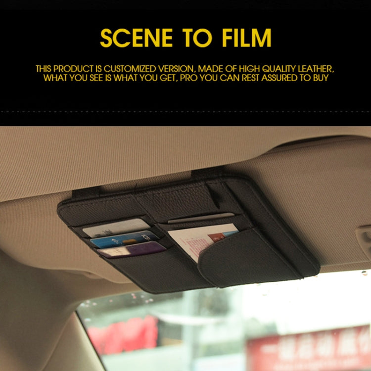 Car Multifunctional Sun Visor Card Holder Bill Storage Card Bag (Brown) - Stowing Tidying by PMC TechLife | Online Shopping South Africa | PMC TechLife | Buy Now Pay Later Mobicred