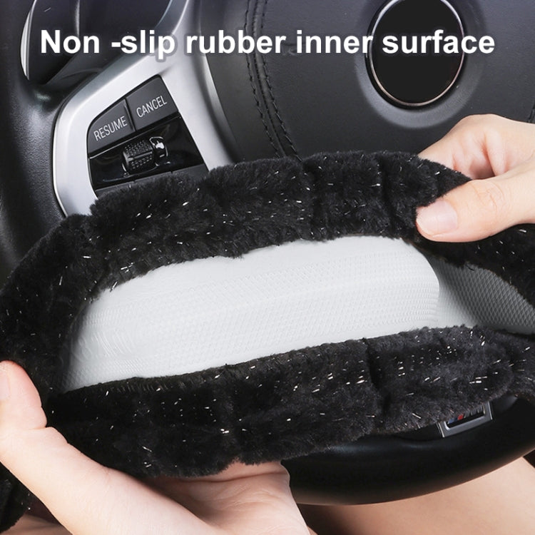 D Style Car Universal Self Heating Plush Warm Anti-skid Steering Wheel Cover, Diameter: 38cm (Black) - Steering Wheel Accessories by PMC TechLife | Online Shopping South Africa | PMC TechLife | Buy Now Pay Later Mobicred