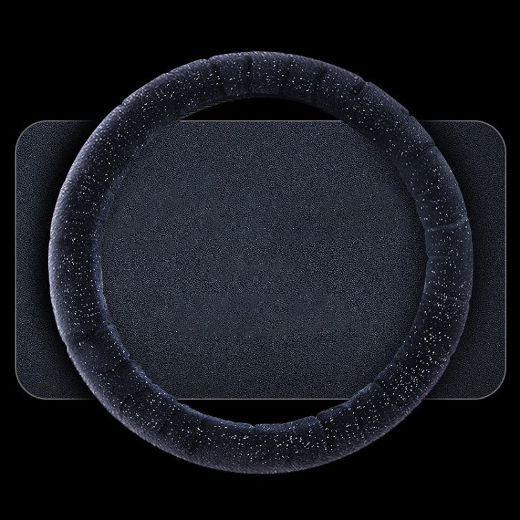 Round Style Car Universal Self Heating Plush Warm Anti-skid Steering Wheel Cover, Diameter: 38cm (Black) - Steering Wheel Accessories by PMC TechLife | Online Shopping South Africa | PMC TechLife | Buy Now Pay Later Mobicred