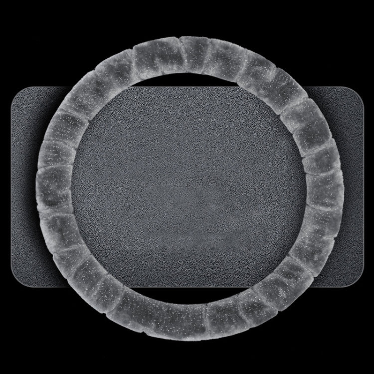 Round Style Car Universal Self Heating Plush Warm Anti-skid Steering Wheel Cover, Diameter: 38cm (Grey) - Steering Wheel Accessories by PMC TechLife | Online Shopping South Africa | PMC TechLife | Buy Now Pay Later Mobicred