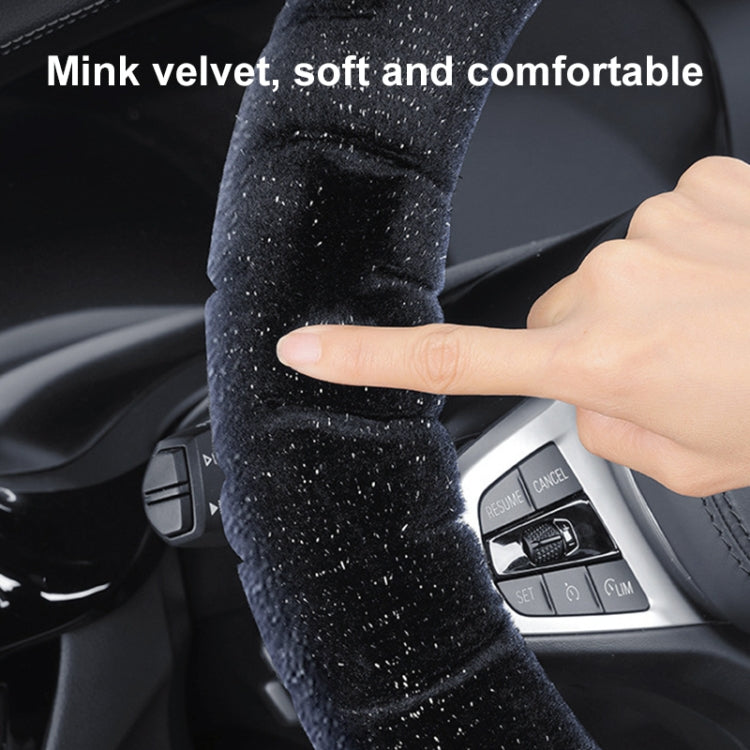 Round Style Car Universal Self Heating Plush Warm Anti-skid Steering Wheel Cover, Diameter: 38cm (Black) - Steering Wheel Accessories by PMC TechLife | Online Shopping South Africa | PMC TechLife | Buy Now Pay Later Mobicred