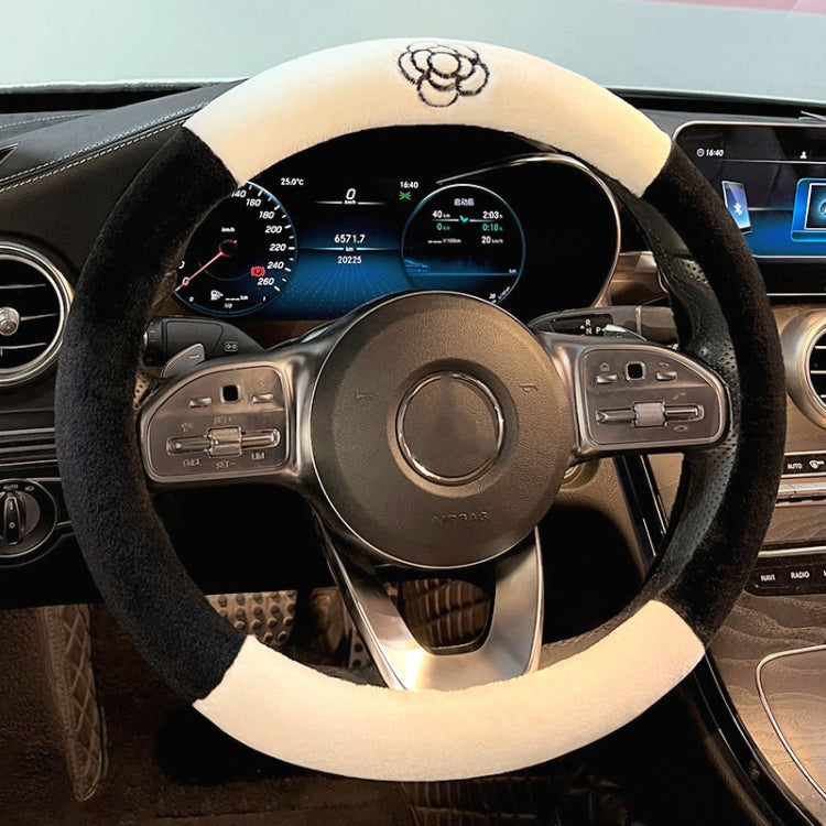 D Style Car Universal Camellia Pattern Plush Warm Anti-skid Steering Wheel Cover, Diameter: 38cm - Steering Wheel Accessories by PMC TechLife | Online Shopping South Africa | PMC TechLife | Buy Now Pay Later Mobicred