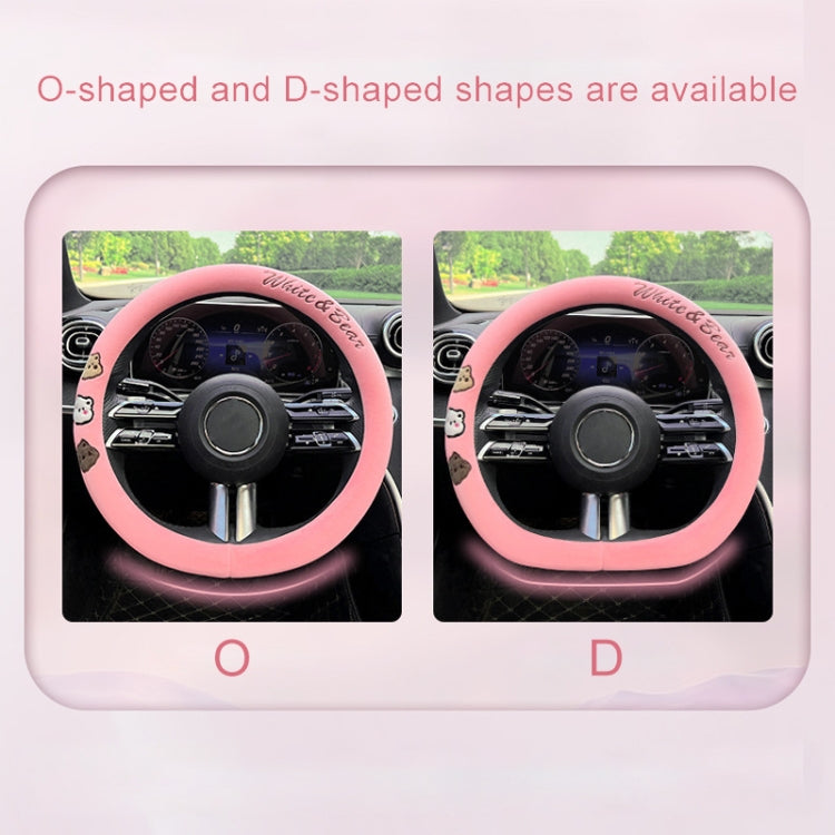 D Style Car Universal Cartoon Pattern Plush Warm Anti-skid Steering Wheel Cover, Diameter: 38cm (Black) - Steering Wheel Accessories by PMC TechLife | Online Shopping South Africa | PMC TechLife | Buy Now Pay Later Mobicred
