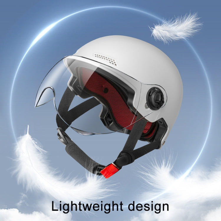 BY-1292 Unisex Motorcycle Frosted Protective Short Mirror Half Helmet (White) - Helmets by PMC TechLife | Online Shopping South Africa | PMC TechLife | Buy Now Pay Later Mobicred