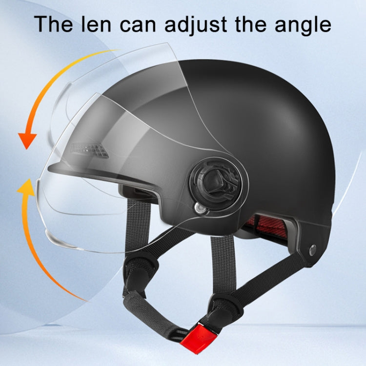 BY-1292 Unisex Motorcycle Frosted Protective Short Mirror Half Helmet (Black) - Helmets by PMC TechLife | Online Shopping South Africa | PMC TechLife | Buy Now Pay Later Mobicred