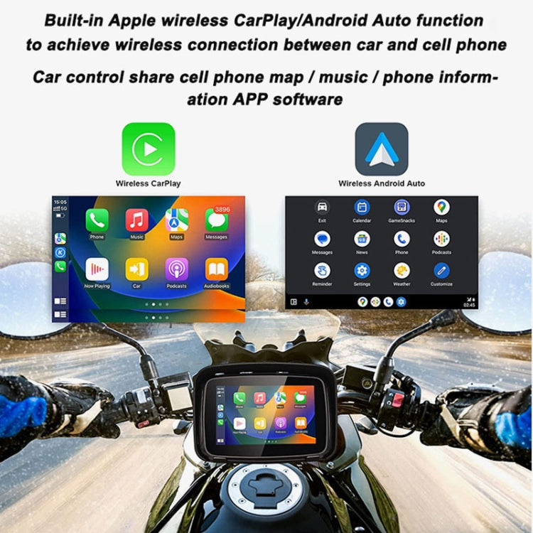 P502M Motorcycles Portable Waterproof 5 inch Wireless Carplay GPS Navigator - Electrical Instruments by PMC TechLife | Online Shopping South Africa | PMC TechLife | Buy Now Pay Later Mobicred