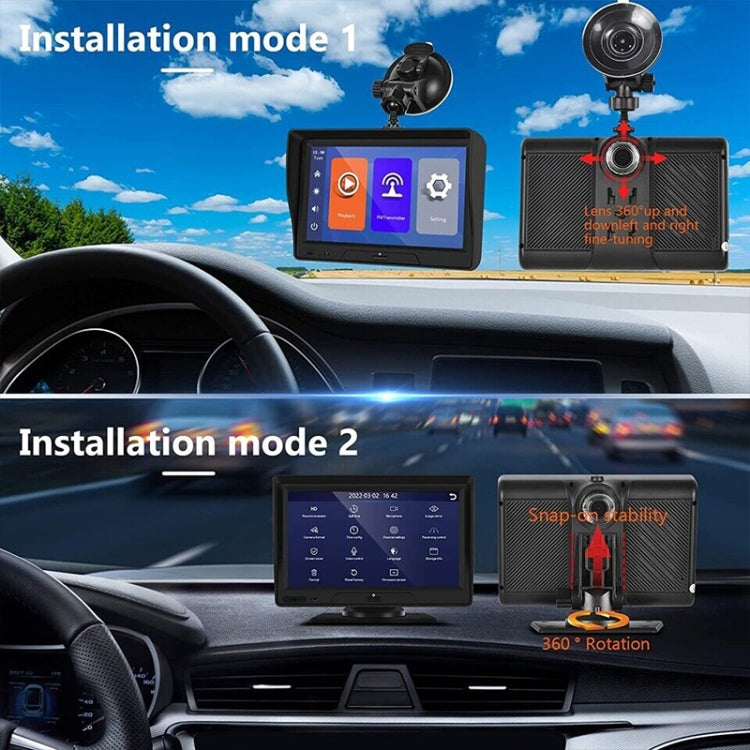 P702D 7 inch Portable Touch Display Wireless Car Navigator Dual-lens Smart Driving Recorder - Car DVRs by PMC TechLife | Online Shopping South Africa | PMC TechLife | Buy Now Pay Later Mobicred