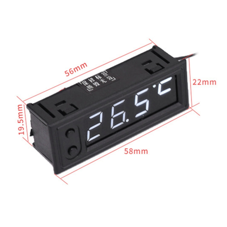 3 in 1 DC5-50V Car High-precision Electronic LED Luminous Clock + Thermometer + Voltmeter (White) - Clocks & Car Meters by PMC TechLife | Online Shopping South Africa | PMC TechLife | Buy Now Pay Later Mobicred