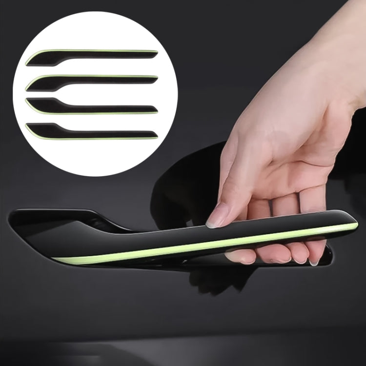 For Tesla Model 3 / Y 4pcs / Set Car Door Handle Luminous Decorative Sticker - Car Interior Mouldings by PMC TechLife | Online Shopping South Africa | PMC TechLife | Buy Now Pay Later Mobicred