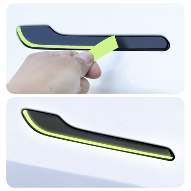 For Tesla Model 3 / Y 4pcs / Set Car Door Handle Luminous Decorative Sticker - Car Interior Mouldings by PMC TechLife | Online Shopping South Africa | PMC TechLife | Buy Now Pay Later Mobicred