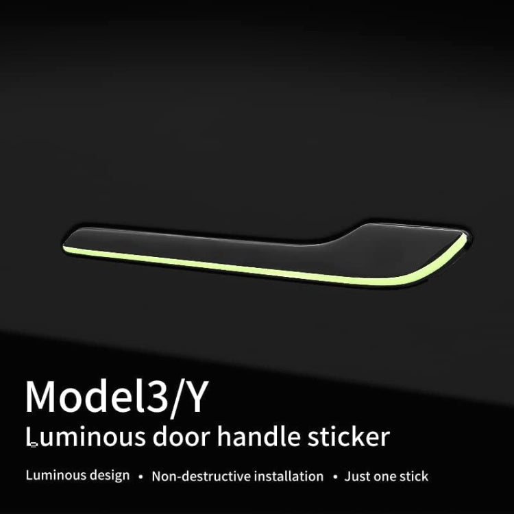 For Tesla Model 3 / Y 4pcs / Set Car Door Handle Luminous Decorative Sticker - Car Interior Mouldings by PMC TechLife | Online Shopping South Africa | PMC TechLife | Buy Now Pay Later Mobicred