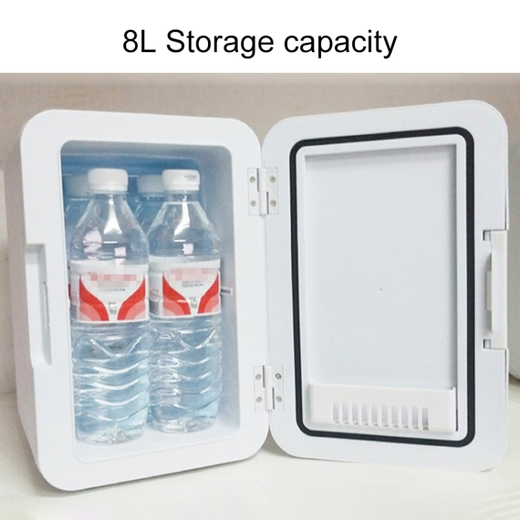 8L 37-48W Tempered Glass Panel Car / Home Mini Refrigerator, EU Plug (Silver) - Refrigerators by PMC TechLife | Online Shopping South Africa | PMC TechLife | Buy Now Pay Later Mobicred