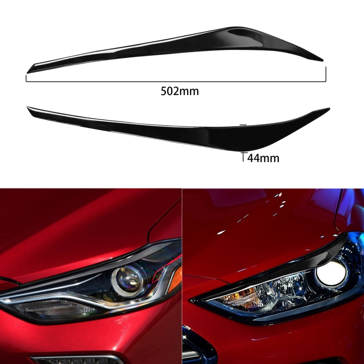 Pair Car Lamp Eyebrow Soft Decorative Sticker for Hyundai Elantra 2016-2018 (Black) - Lamp Decoration by PMC TechLife | Online Shopping South Africa | PMC TechLife | Buy Now Pay Later Mobicred