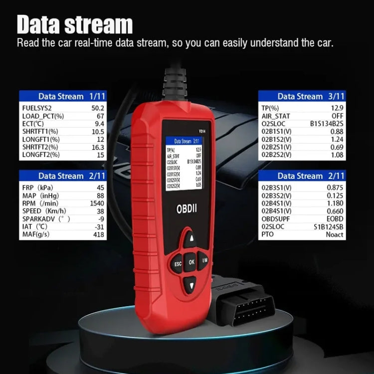 V314 Car OBD Diagnostic Instrument Fault Clear Code Reader - free shipping - PMC TechLife - Order now!
