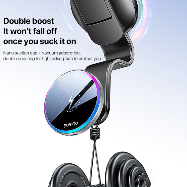 Yesido C292 15W Magnetic Suction Wireless Charging Car Holder - free shipping - PMC TechLife - Order now!