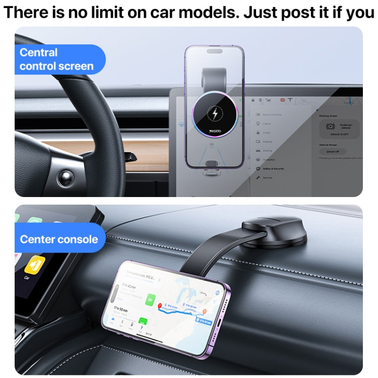 Yesido C292 15W Magnetic Suction Wireless Charging Car Holder - free shipping - PMC TechLife - Order now!