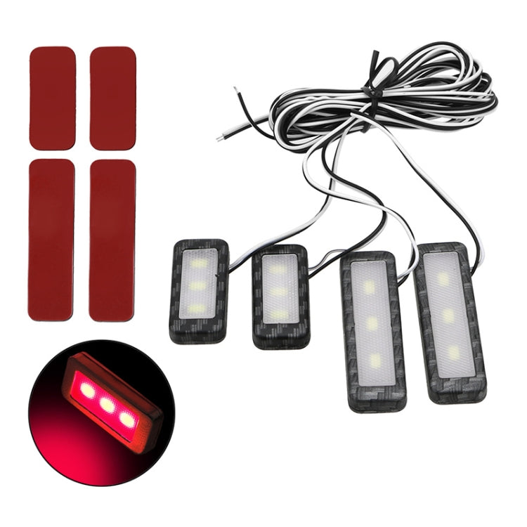 Car 4 in 1 LED Ambient Light Door Decorative Light (Red Light) - Door Lights by PMC TechLife | Online Shopping South Africa | PMC TechLife | Buy Now Pay Later Mobicred