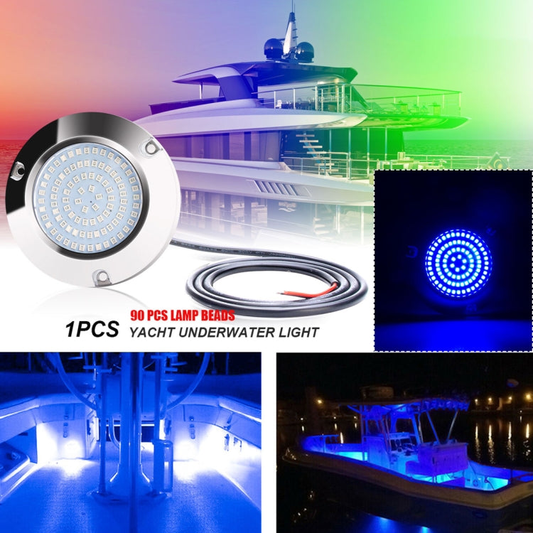 Ship / Yacht 10-30V 90LEDs Waterproof Stainless Steel Underwater Light (Blue Light) - Marine Accessories & Parts by PMC TechLife | Online Shopping South Africa | PMC TechLife | Buy Now Pay Later Mobicred
