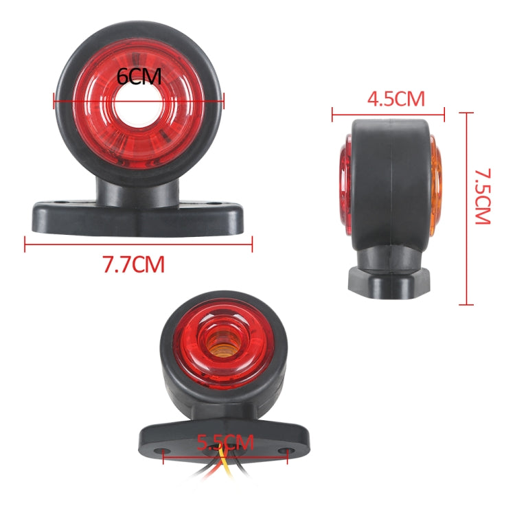 2pcs Car / Truck 12-30V 20LEDs Red Yellow Side Marker Indicator Lights Bulb Lamp - Clearance Lights by PMC TechLife | Online Shopping South Africa | PMC TechLife | Buy Now Pay Later Mobicred