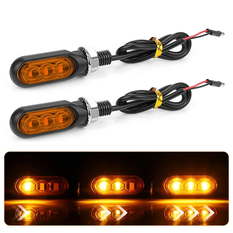 2pcs 12V 3LEDs Motorcycle Mini Water Turn Signal Light (Yellow) - Signal Lights by PMc TechLife | Online Shopping South Africa | PMc TechLife | Buy Now Pay Later Mobicred