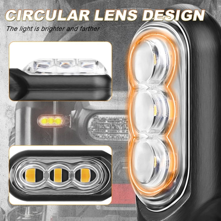 2pcs 12V 3LEDs Motorcycle Mini Water Turn Signal Light (Black) - Signal Lights by PMc TechLife | Online Shopping South Africa | PMc TechLife | Buy Now Pay Later Mobicred
