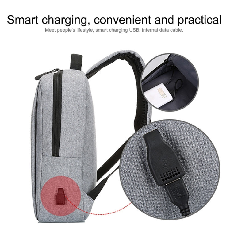 POFOKO Large-capacity Water-resistant Oxford Cloth Business Casual Backpack with External USB Charging Design for 15.6 inch Laptops(Black) - free shipping - PMC Jewellery - Order now!