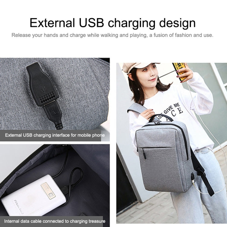 POFOKO Large-capacity Water-resistant Oxford Cloth Business Casual Backpack with External USB Charging Design for 15.6 inch Laptops(Black) - free shipping - PMC Jewellery - Order now!