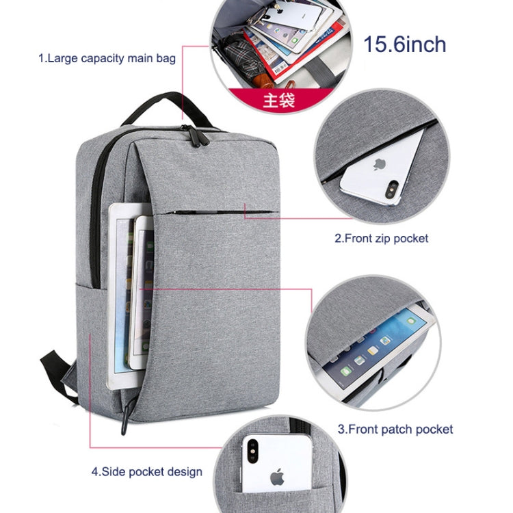 POFOKO Large-capacity Water-resistant Oxford Cloth Business Casual Backpack with External USB Charging Design for 15.6 inch Laptops(Black) - free shipping - PMC Jewellery - Order now!