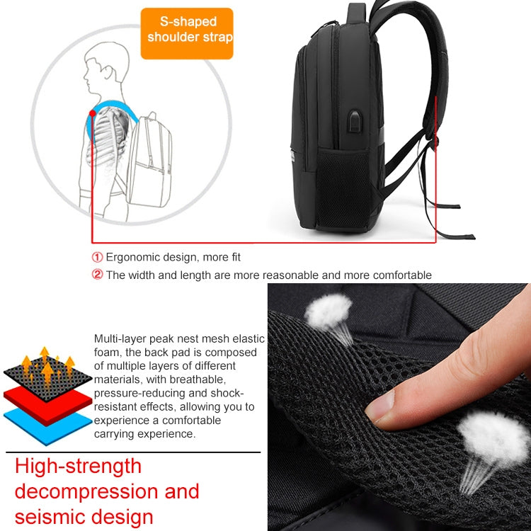 cxs-621 Multifunctional Oxford Laptop Bag Backpack (Black) - free shipping - PMC Jewellery - Order now!