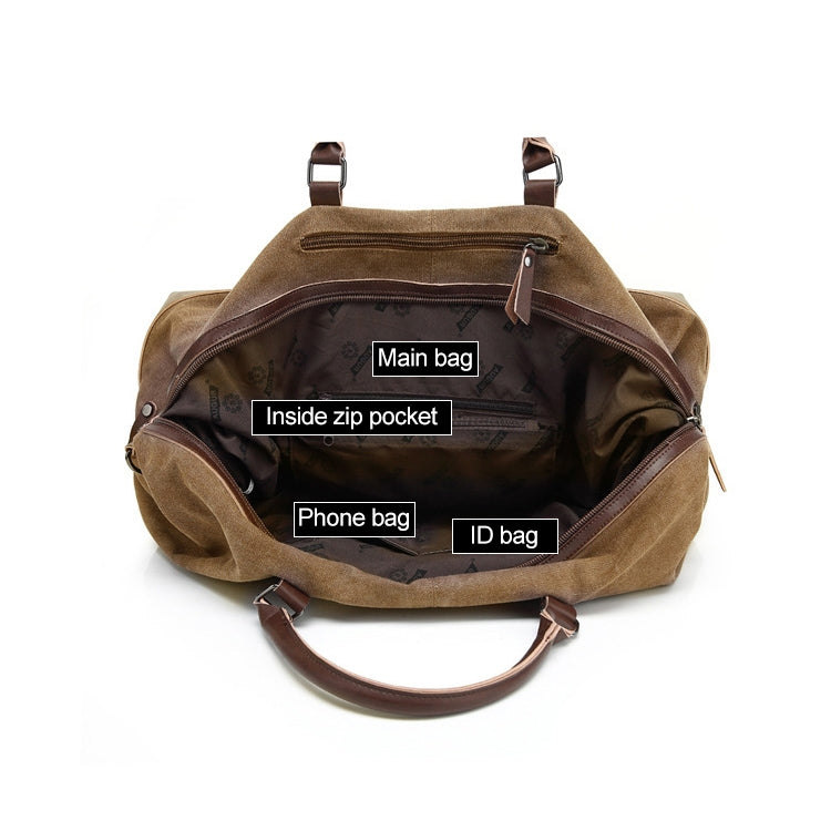 AUGUR 2012 Portable Casual Canvas Travel Handbag Baggage Shoulder Crossby Bag(Army Green) - Handbags by AUGUR | Online Shopping South Africa | PMC TechLife | Buy Now Pay Later Mobicred