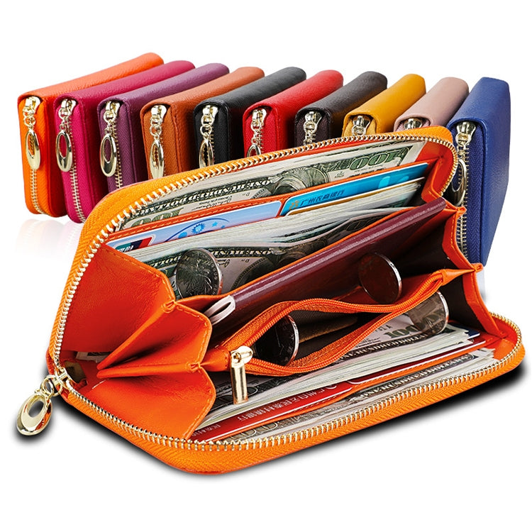 906 Antimagnetic RFID Litchi Texture Women Large Capacity Hand Wallet Purse Phone Bag with Card Slots(Orange) - free shipping - PMC Jewellery - Order now!