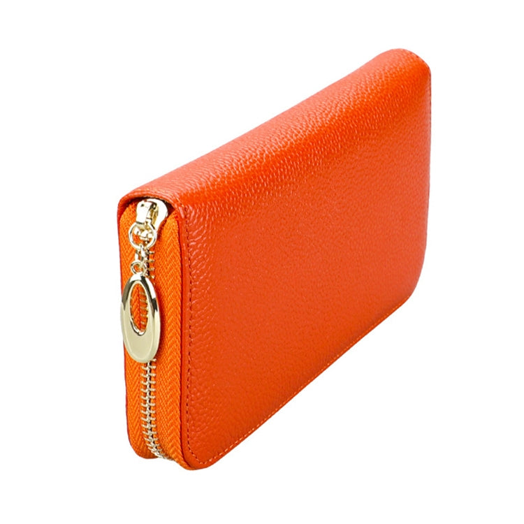 906 Antimagnetic RFID Litchi Texture Women Large Capacity Hand Wallet Purse Phone Bag with Card Slots(Orange) - free shipping - PMC Jewellery - Order now!