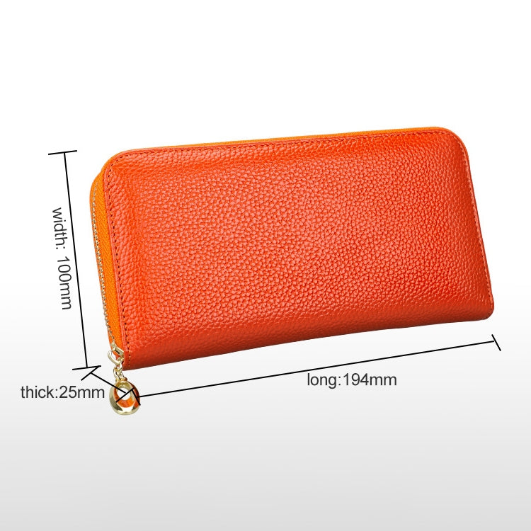 906 Antimagnetic RFID Litchi Texture Women Large Capacity Hand Wallet Purse Phone Bag with Card Slots(Orange) - free shipping - PMC Jewellery - Order now!